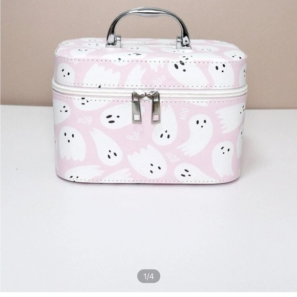 SHEIN Halloween Pink Ghost Makeup Vanity Mirror Cosmetic Bag Case - Picture 5 of 12